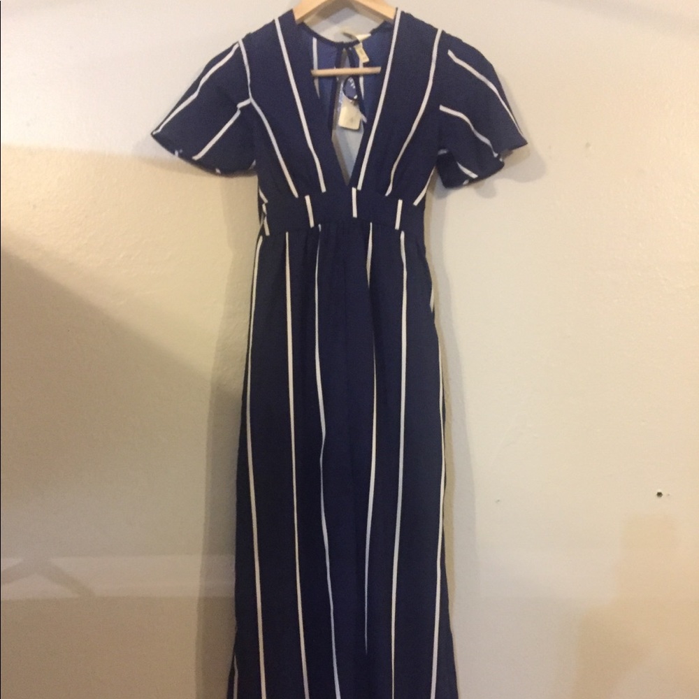 XS Japna Navy and white striped dress